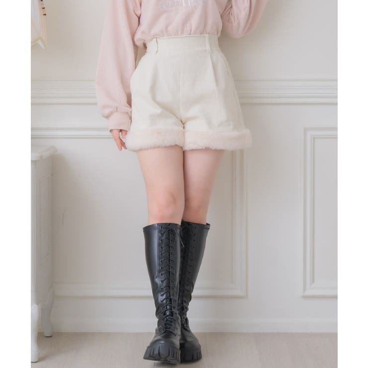 Fファー付きショートパンツ[品番：RTGW0007449]｜RETRO  GIRL（レトロガール）のレディースファッション通販｜SHOPLIST（ショップリスト）