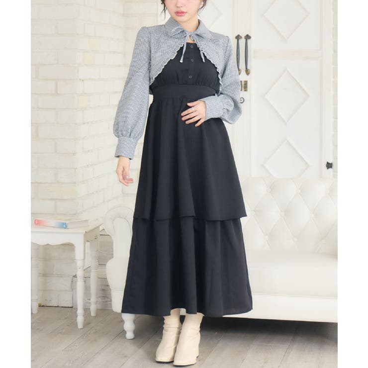 BLK1 | 【セットアイテム】アソートフリルOP＆ボレロSET | RETRO GIRL