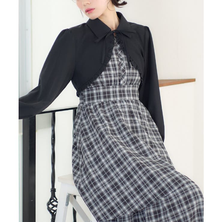 C/BLK | 【セットアイテム】アソートフリルOP＆ボレロSET | RETRO GIRL