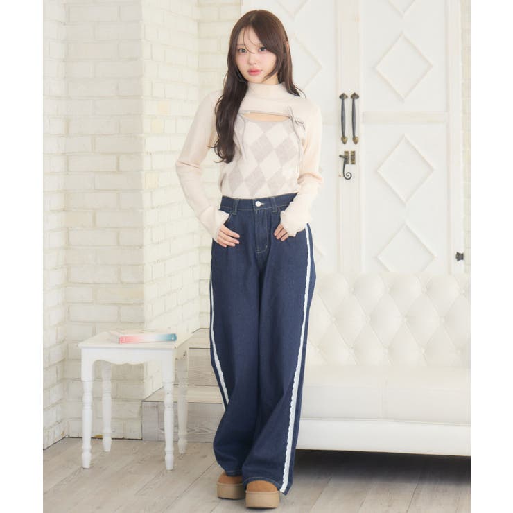 レースデザインデニムPT | RETRO GIRL | 詳細画像11 