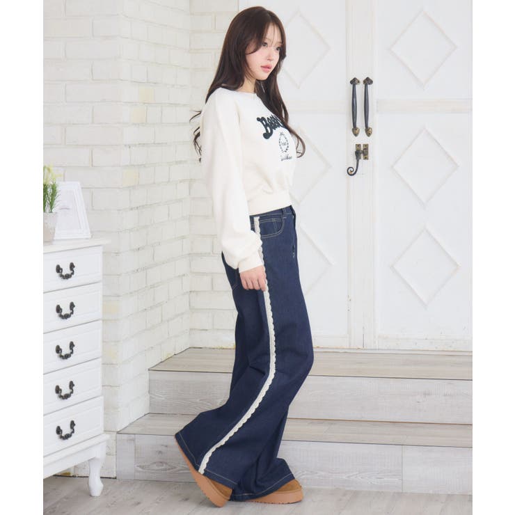 レースデザインデニムPT | RETRO GIRL | 詳細画像3 