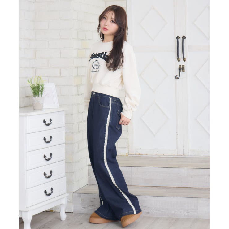 レースデザインデニムPT | RETRO GIRL | 詳細画像5 