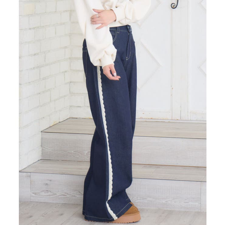 レースデザインデニムPT | RETRO GIRL | 詳細画像7 