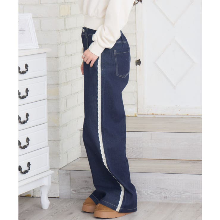 レースデザインデニムPT | RETRO GIRL | 詳細画像9 