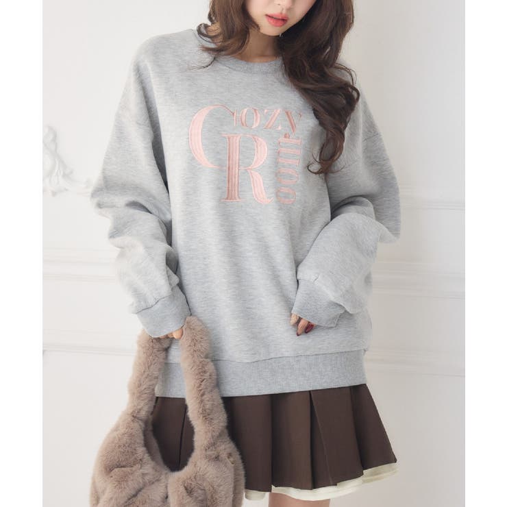 GRY1 | ロゴ刺繍BIGトレーナー | RETRO GIRL