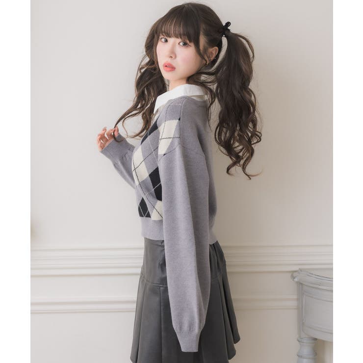 シャツ襟付きアーガイルNTPO | RETRO GIRL | 詳細画像12 