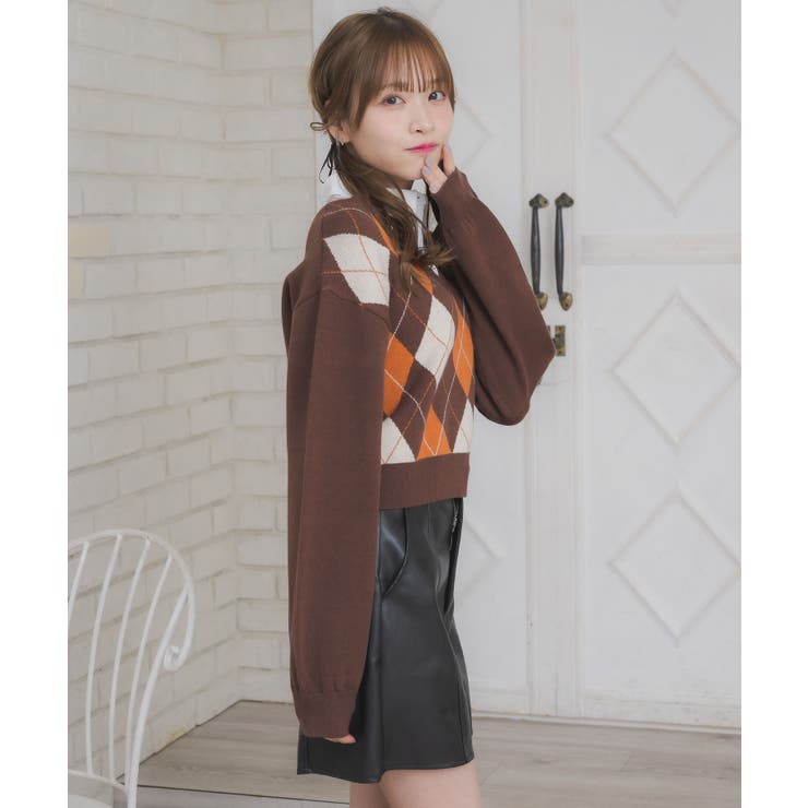 シャツ襟付きアーガイルNTPO | RETRO GIRL | 詳細画像26 