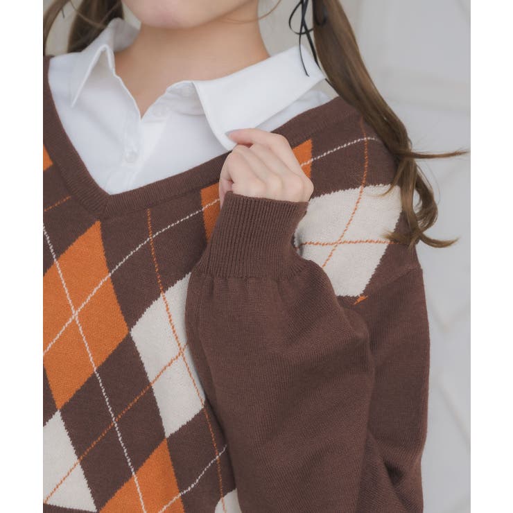 シャツ襟付きアーガイルNTPO | RETRO GIRL | 詳細画像30 