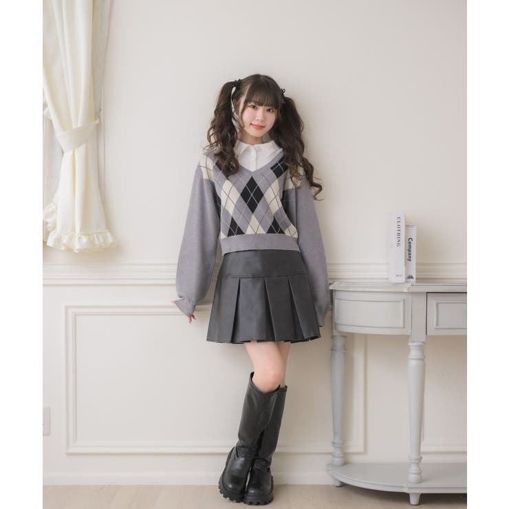 シャツ襟付きアーガイルNTPO | RETRO GIRL | 詳細画像5 