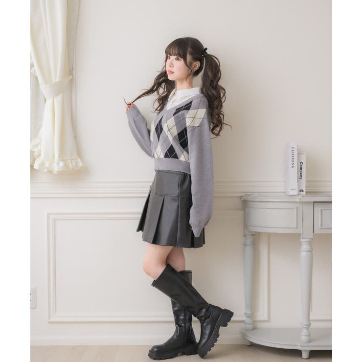 シャツ襟付きアーガイルNTPO | RETRO GIRL | 詳細画像8 