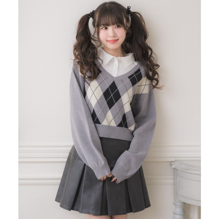 シャツ襟付きアーガイルNTPO | RETRO GIRL | 詳細画像9 