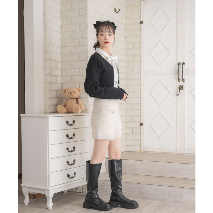 【セットアップ対応】ニットショートパンツ | RETRO GIRL | 詳細画像3 