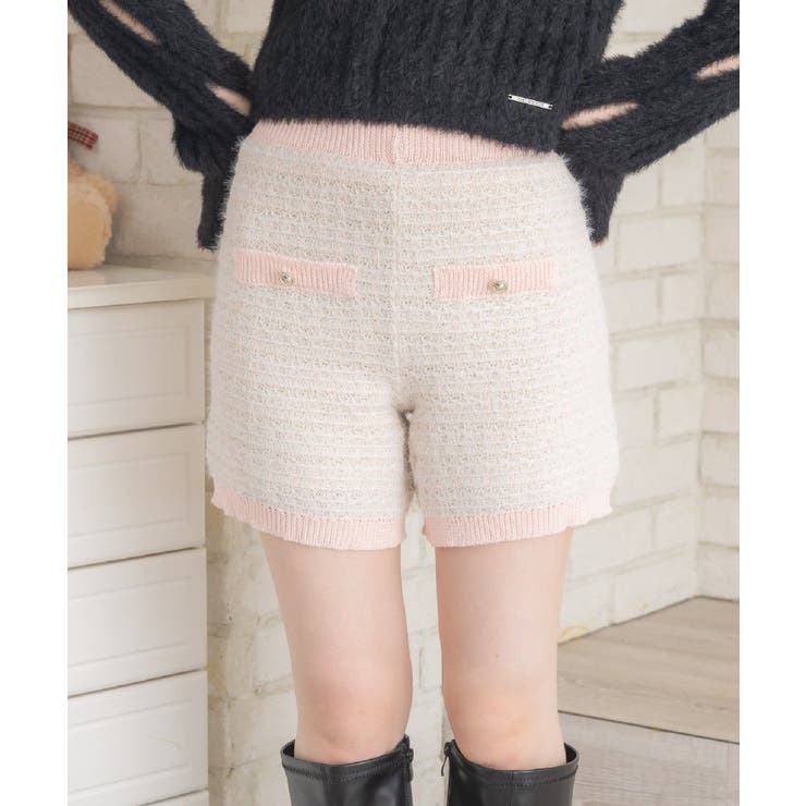 PNK0 | 【セットアップ対応】ニットショートパンツ | RETRO GIRL