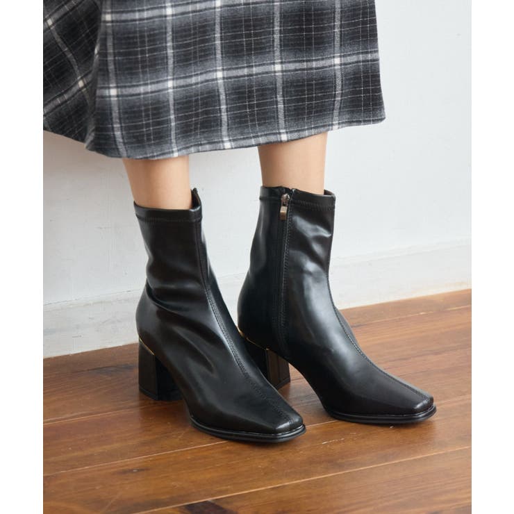 BLK1 | ストレッチヒールブーツ | RETRO GIRL