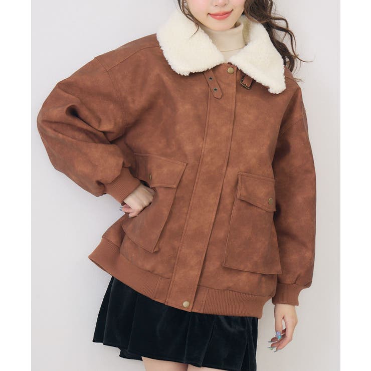 BRN3 | ボア襟FレザーBZ | RETRO GIRL