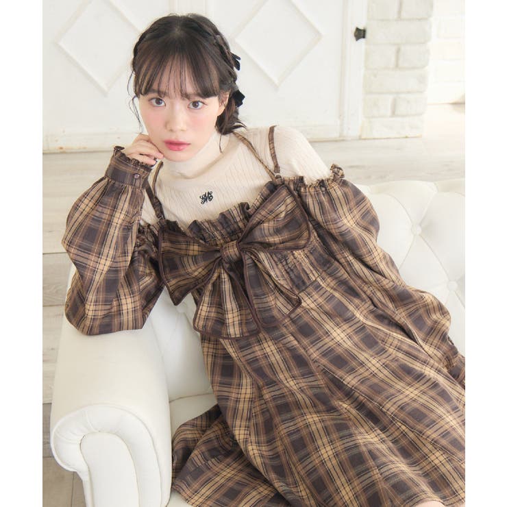 リボンチェックミニOP | RETRO GIRL | 詳細画像3 