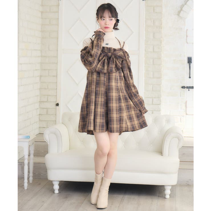 リボンチェックミニOP | RETRO GIRL | 詳細画像4 