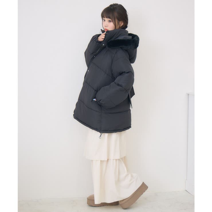 Fファーフード付中綿コート | RETRO GIRL | 詳細画像17 