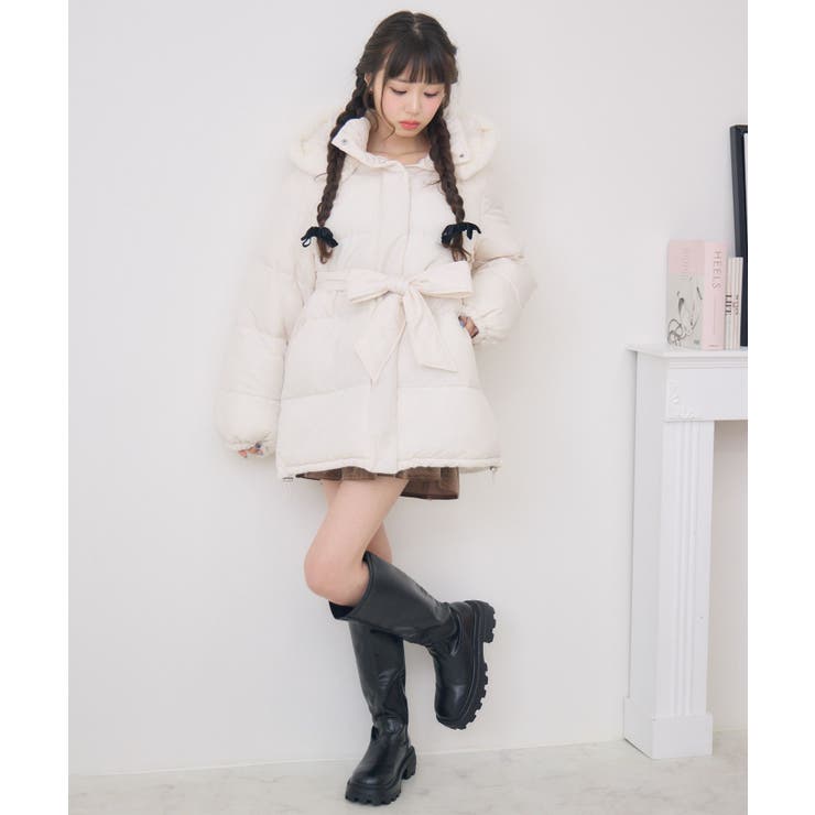 Fファーフード付中綿コート | RETRO GIRL | 詳細画像5 