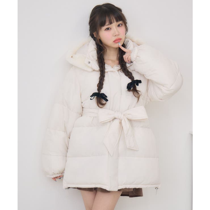 Fファーフード付中綿コート | RETRO GIRL | 詳細画像9 