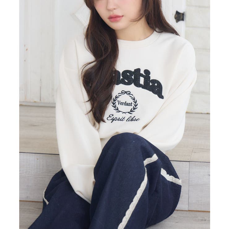 WHT4 | ツイードロゴトレーナー | RETRO GIRL