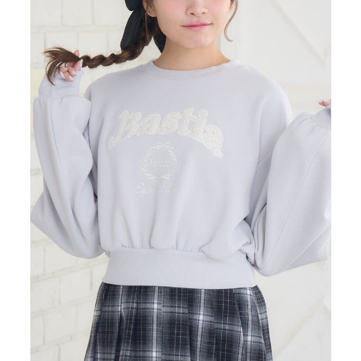 BLU0 | ツイードロゴトレーナー | RETRO GIRL