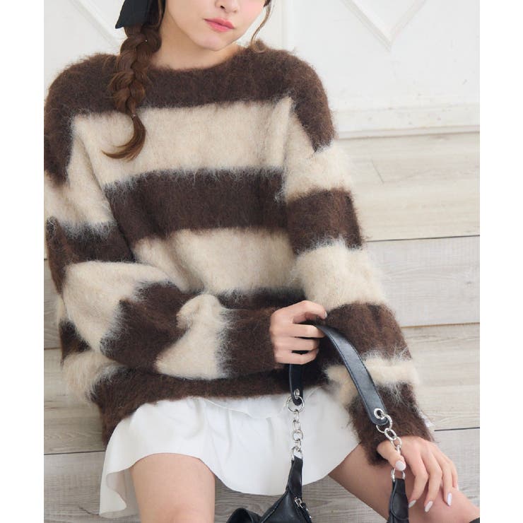 BRN0 | 起毛ボーダーNTPO | RETRO GIRL