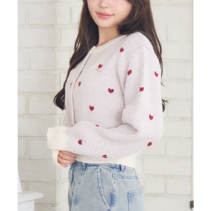 柄ジャガードNTカーデ | RETRO GIRL | 詳細画像1 