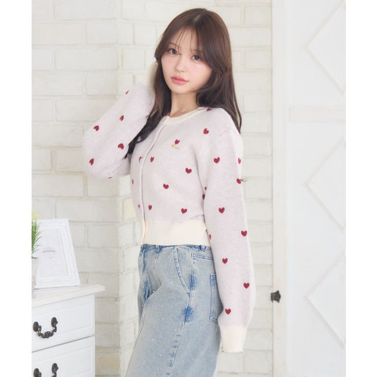 柄ジャガードNTカーデ | RETRO GIRL | 詳細画像17 