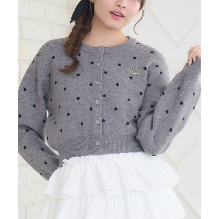 P/GRY | 柄ジャガードNTカーデ | RETRO GIRL