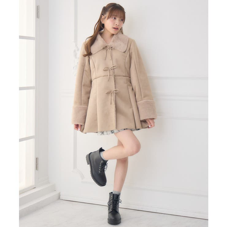 Fファー襟スエードコート | RETRO GIRL | 詳細画像14 