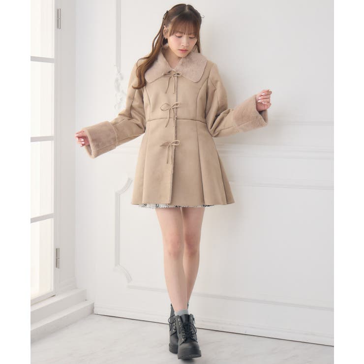 Fファー襟スエードコート | RETRO GIRL | 詳細画像15 