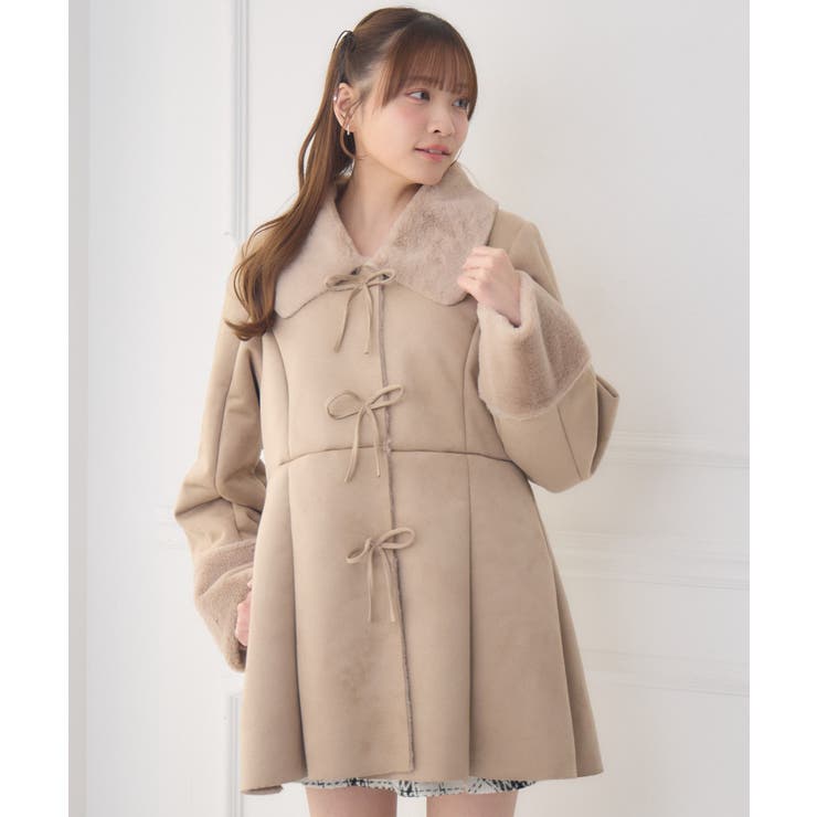 Fファー襟スエードコート | RETRO GIRL | 詳細画像19 