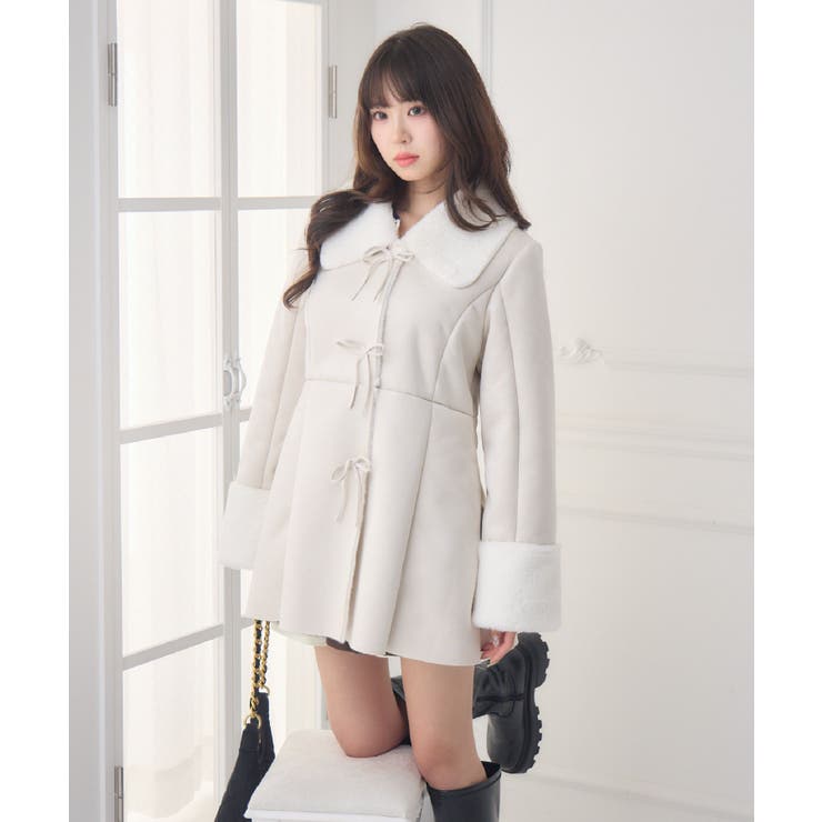 Fファー襟スエードコート | RETRO GIRL | 詳細画像2 