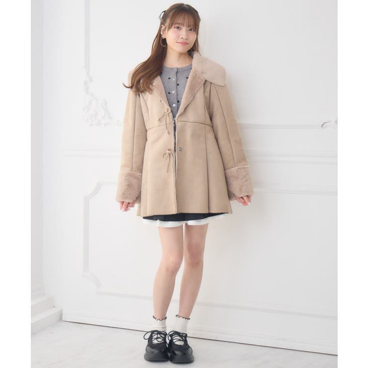 Fファー襟スエードコート | RETRO GIRL | 詳細画像25 