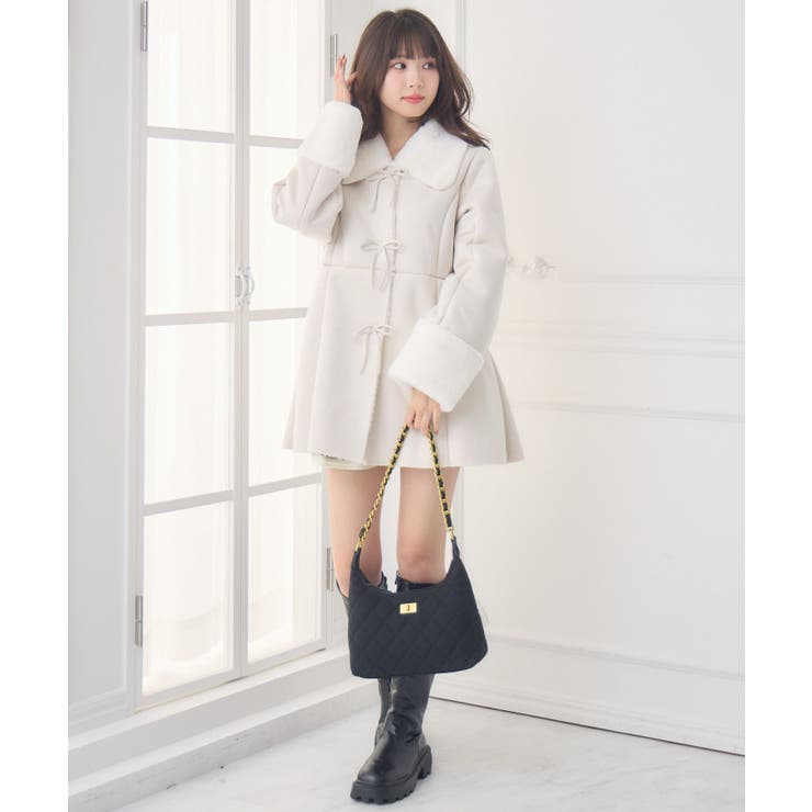 Fファー襟スエードコート | RETRO GIRL | 詳細画像5 