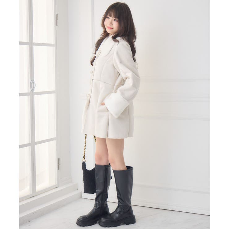 Fファー襟スエードコート | RETRO GIRL | 詳細画像8 