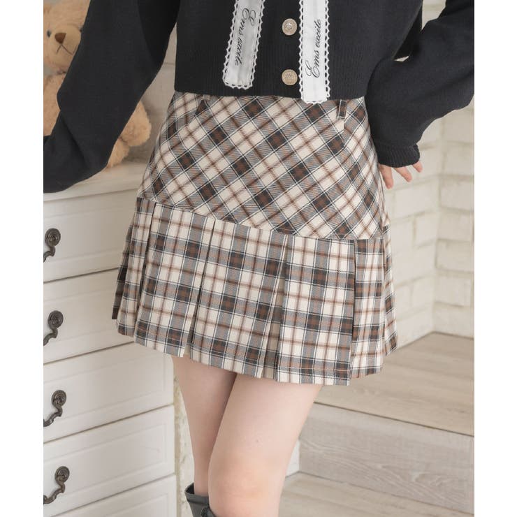 P/WHT | 切替チェックミニSK | RETRO GIRL