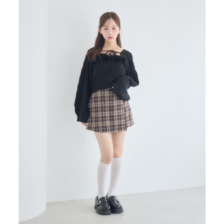 【セットアイテム】ファー付きケーブルニットSET | RETRO GIRL | 詳細画像8 