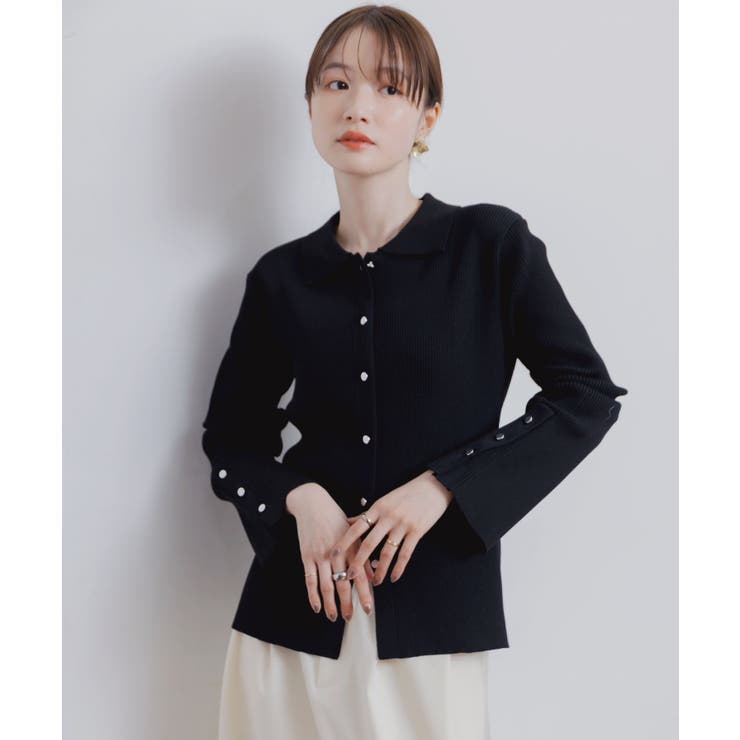 BLK1 | リブニットカーデ | RETRO GIRL
