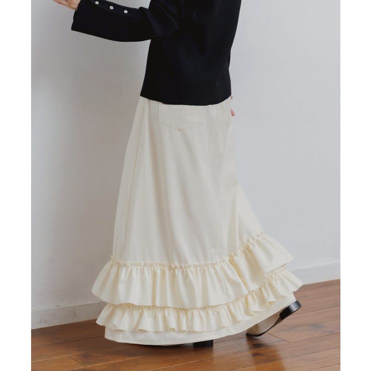 デニム裾フリルスカート | RETRO GIRL | 詳細画像1 