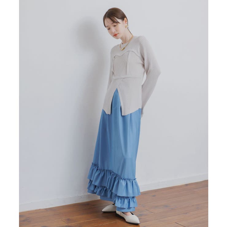 デニム裾フリルスカート | RETRO GIRL | 詳細画像10 