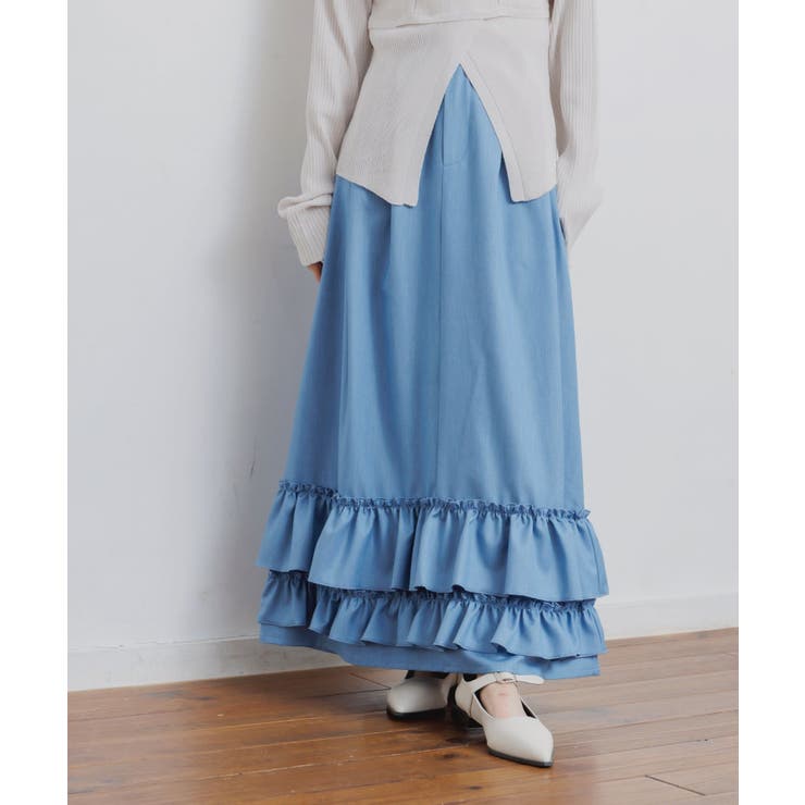 デニム裾フリルスカート | RETRO GIRL | 詳細画像15 