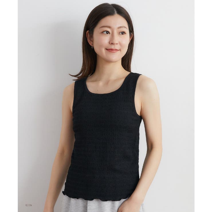 BLK1 | カップツキシャーリングタンク | RETRO GIRL