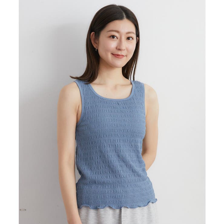 BLU0 | カップツキシャーリングタンク | RETRO GIRL