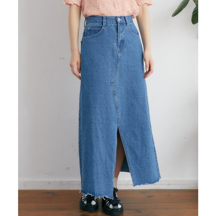 BLU2 | スリットデニムナローSK | RETRO GIRL