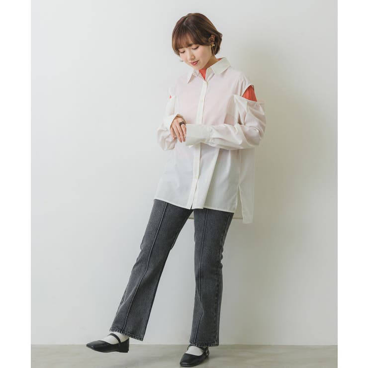 センターシームセミフレアPT(デニム) | RETRO GIRL | 詳細画像3 