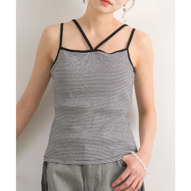 B/BLK | デザインテレコキャミ | RETRO GIRL