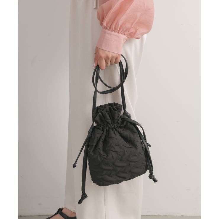 BLK1 | ポコポコ巾着ショルダーBAG | RETRO GIRL