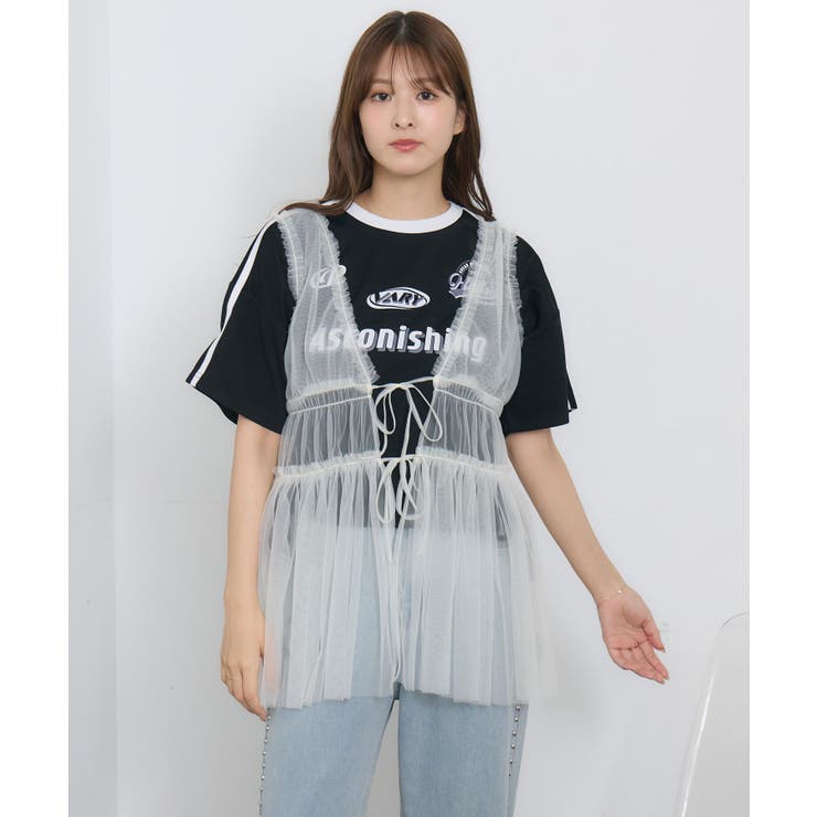 フリル切り替えチュールジレ | RETRO GIRL | 詳細画像6 